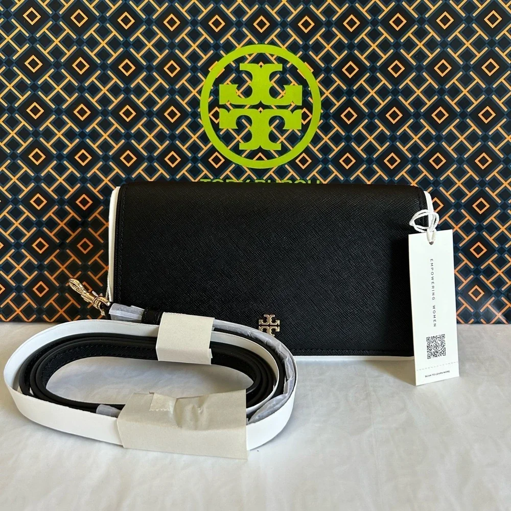 Tory Burch Emerson Mini Crossbody Bag Black Gold